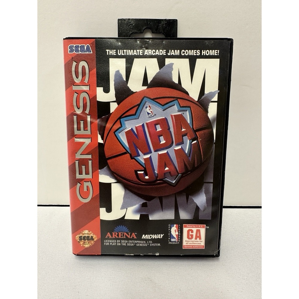 SEGA NBA Jam Sega Genesis Original Cartridge Case/Box w/ Instruction Manual